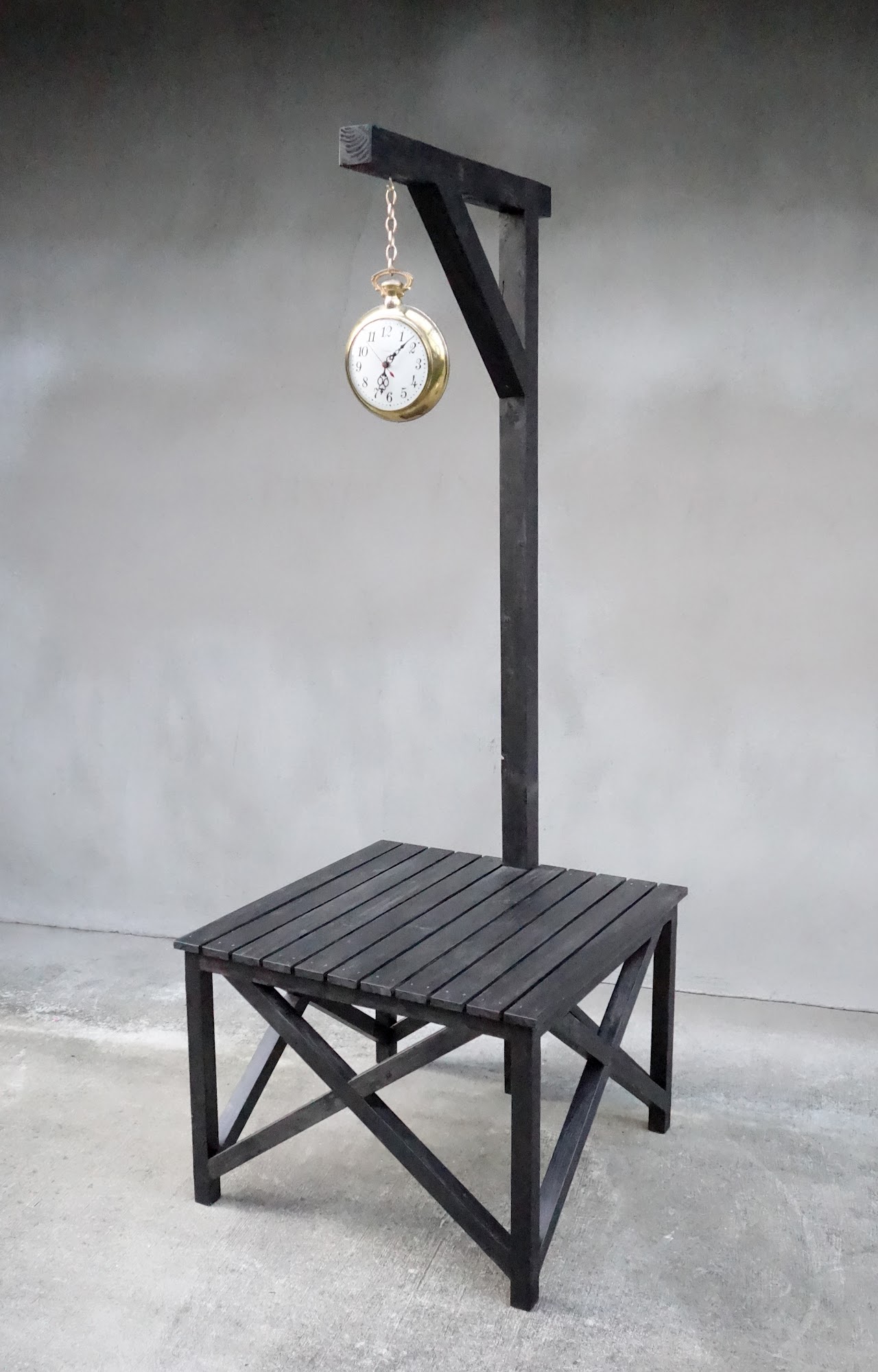 Laurent Lacotte, Sculpture, Installation, Horloge, Potence, Suspense