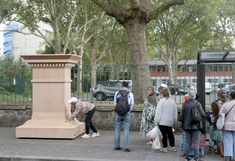 Laurent Lacotte, Poetry, Desert, Cardboard, Spraypaint, Judith Lavagna