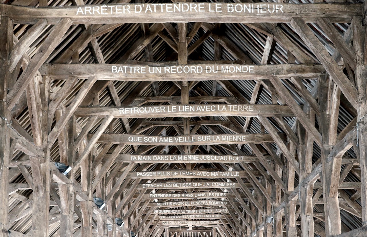 Laurent Lacotte, Souhaits sur charpente remarquable, blanc de meudon, Texte, Monuments Historiques